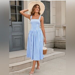 NWT Women’s Summer Lace Corset Midi Dress